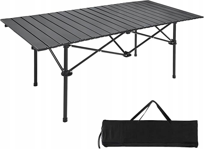 Stół turystyczny Składany przenośny kempingowy Czarny