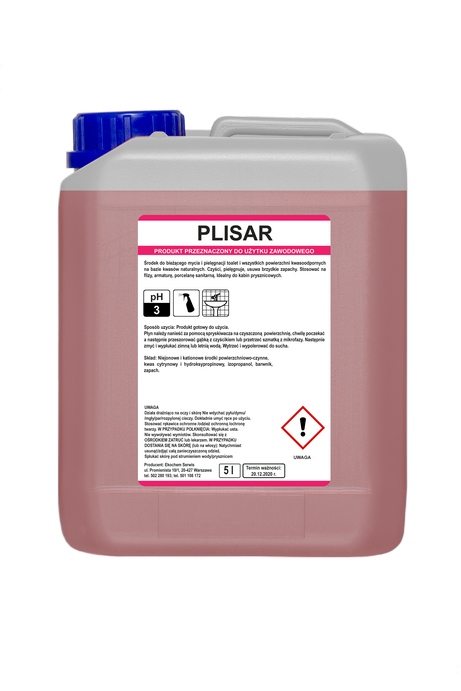 Płyn Do Mycia Łazienek, Sanitariatów Plisar 5L