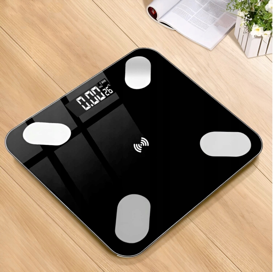WAGA ŁAZIENKOWA ANALITYCZNA SLIM 180KG SMART SZKLANA ANDROID iOS PRECYZYJNA Marka Metin