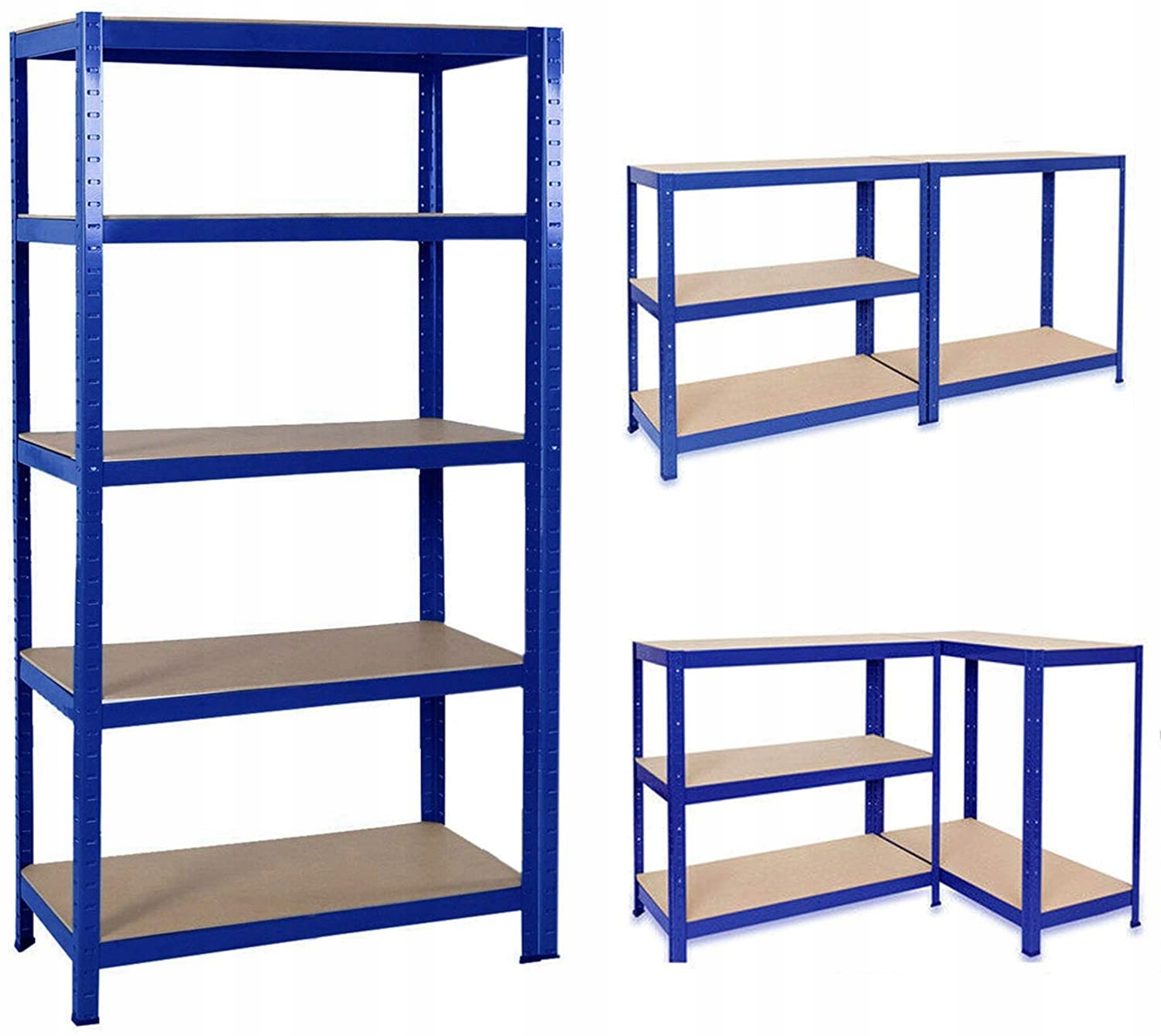 

Regał Magazynowy 3w1 Metalowy 200x100x50 Niebieski