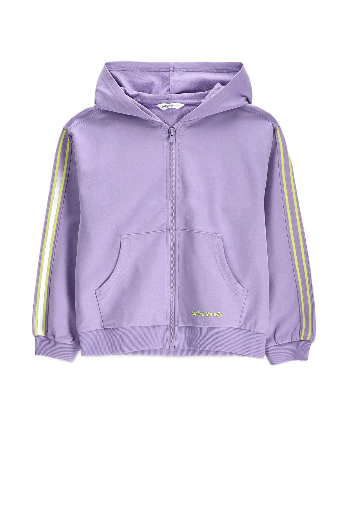 Bluza Dresowa Dziewczęca Rozpinana Z Kapturem Fioletowa 152 Coccodrillo ZC6