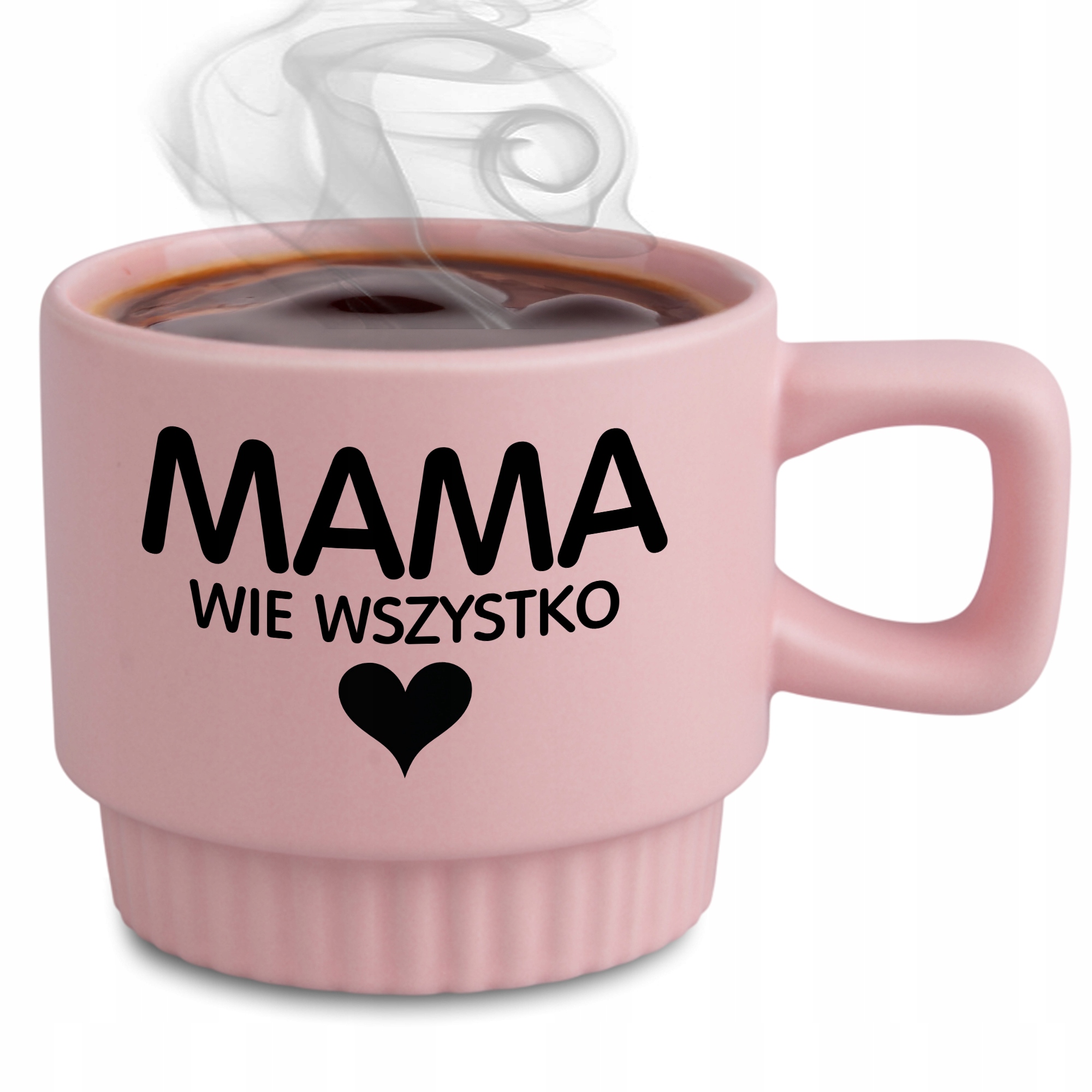 Ryhovaný Hrnček Ružový Darček Pre Mamu Na Deň Matiek Mama Vie Všetko