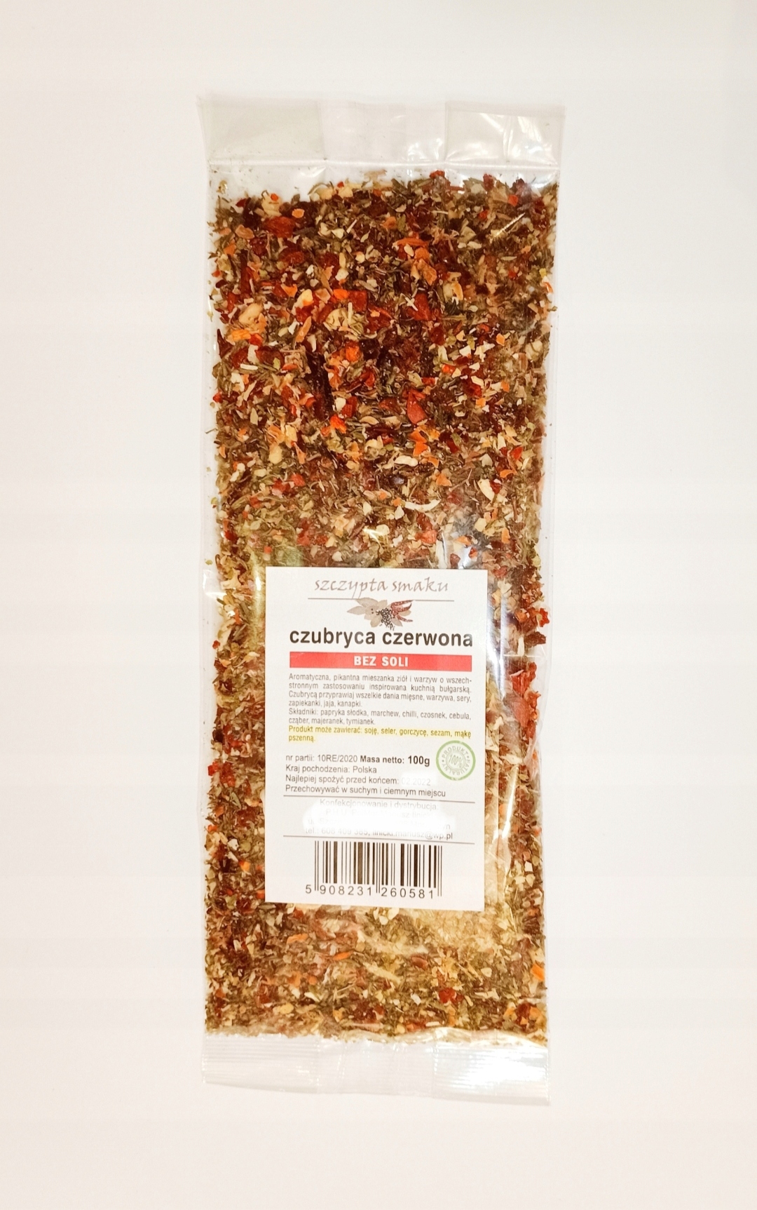 czubryca czerwona czubrica BEZ SOLI 100g pyszna