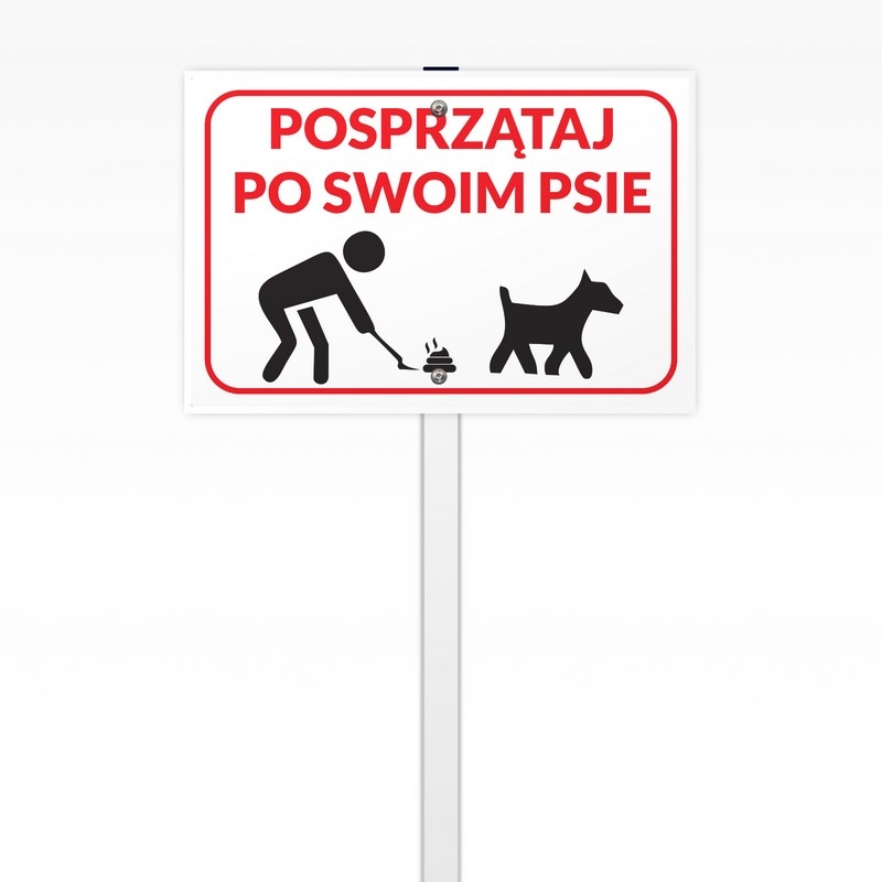 

Tabliczka Znak na stelażu Posprzątaj Po Swoim Psie