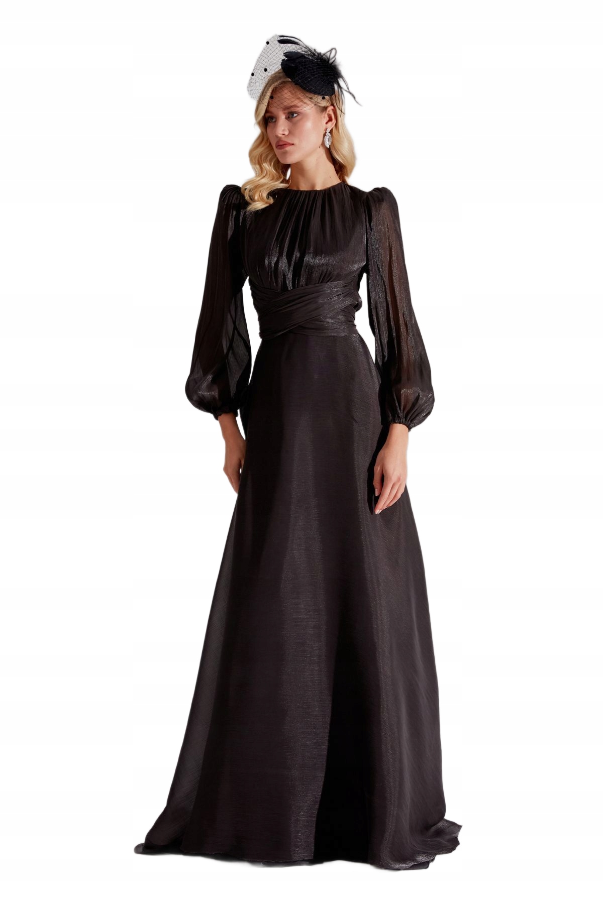 Betty&sam Černé Šaty S Dlouhým Marockým Rukávem 44 5FA