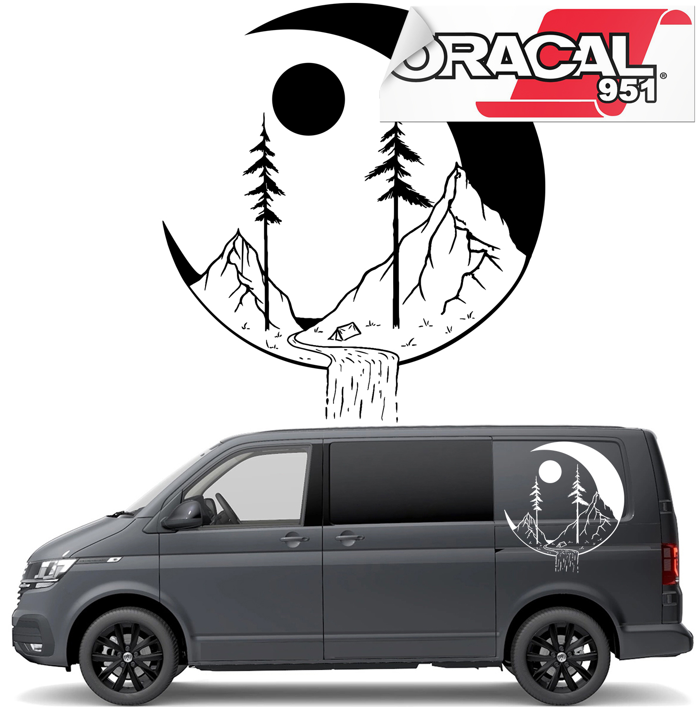 Наклейки на сторону автомобиля Camper Moon 60X65CM