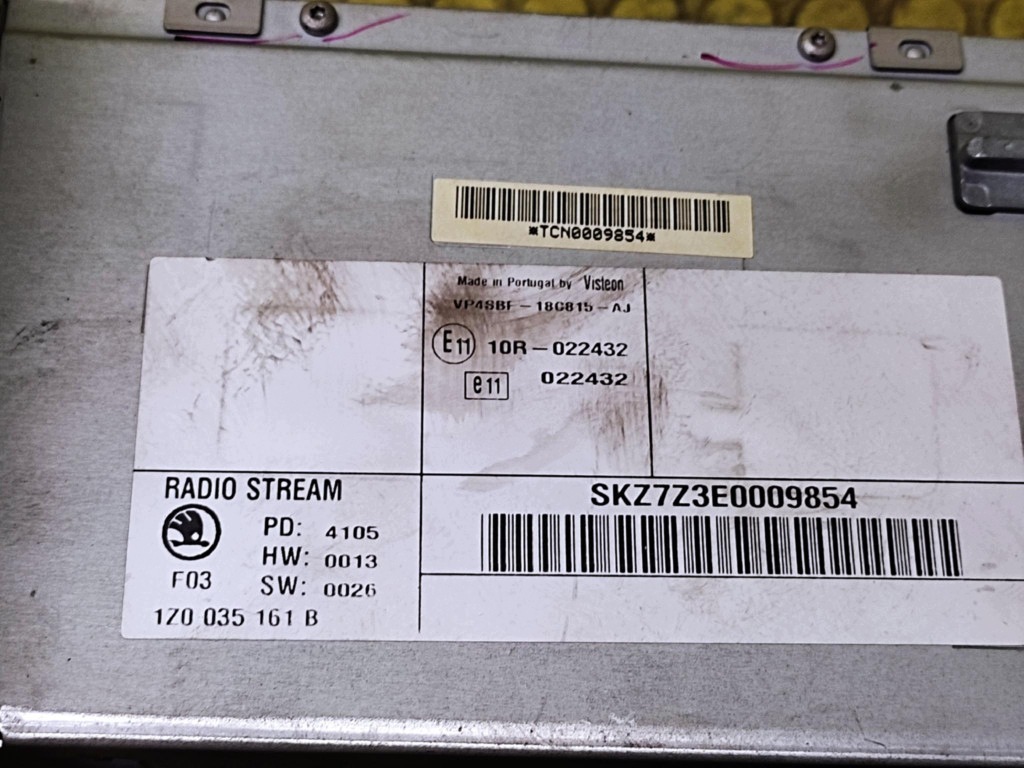 SKODA SUPERB RADIO 1Z0035161B