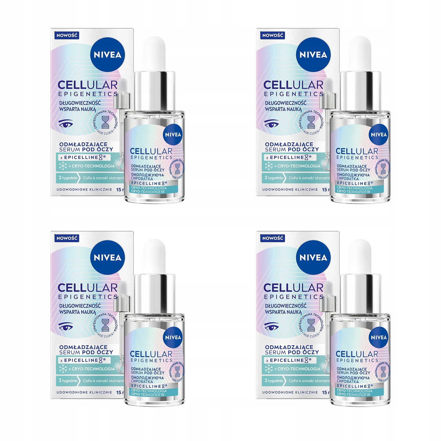 Nivea Cellular Epigenetics Omlazující vyhlazující oční sérum 15 ml x 4