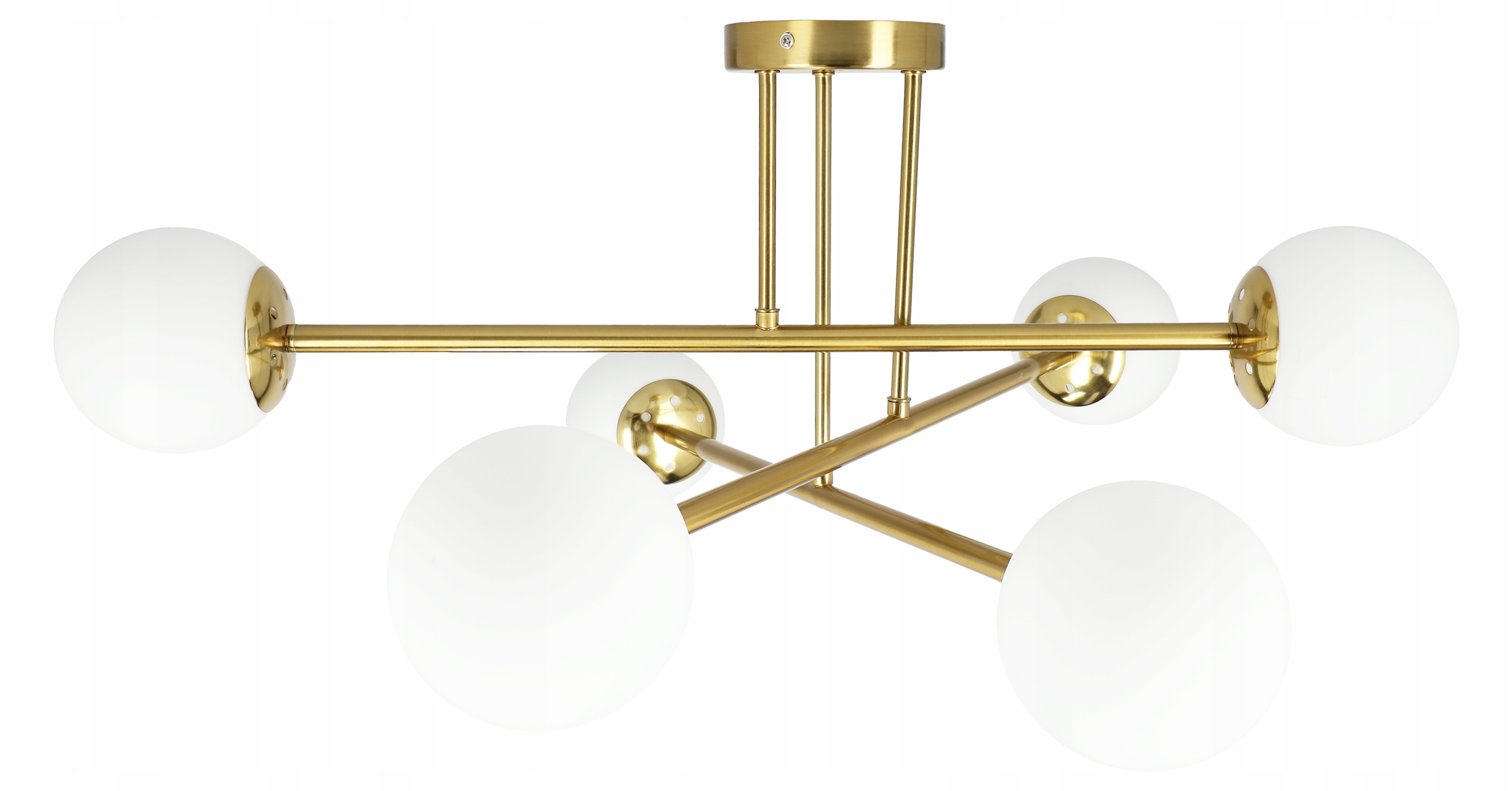 Lampa wisząca sufitowa Led 6XE27 złota szklane kule żyrandol loft salon