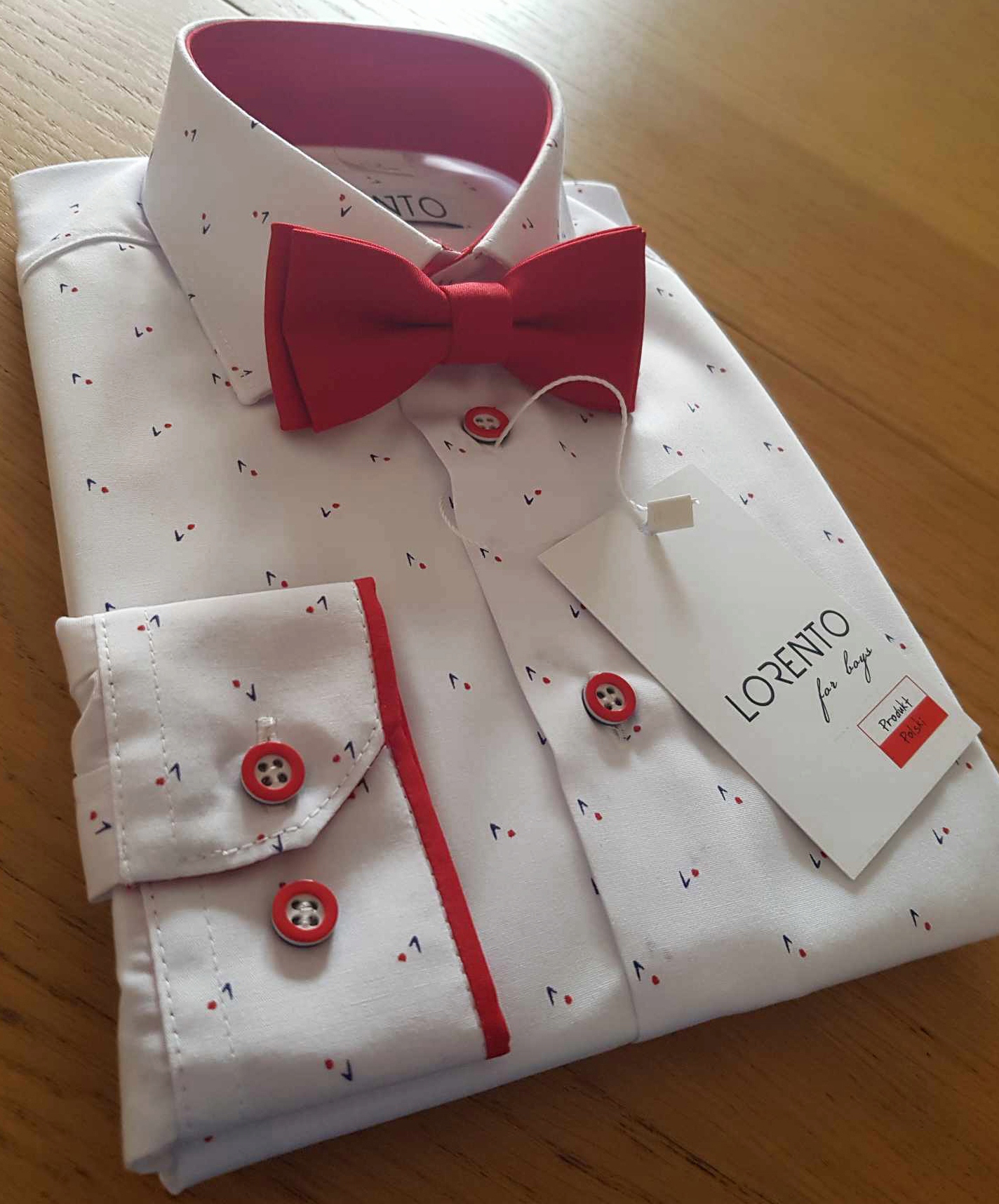 KOSZULA BIAŁA chłopięca dla chłopca wzory elegancka wizytowa 104 slim Rozmiar 104