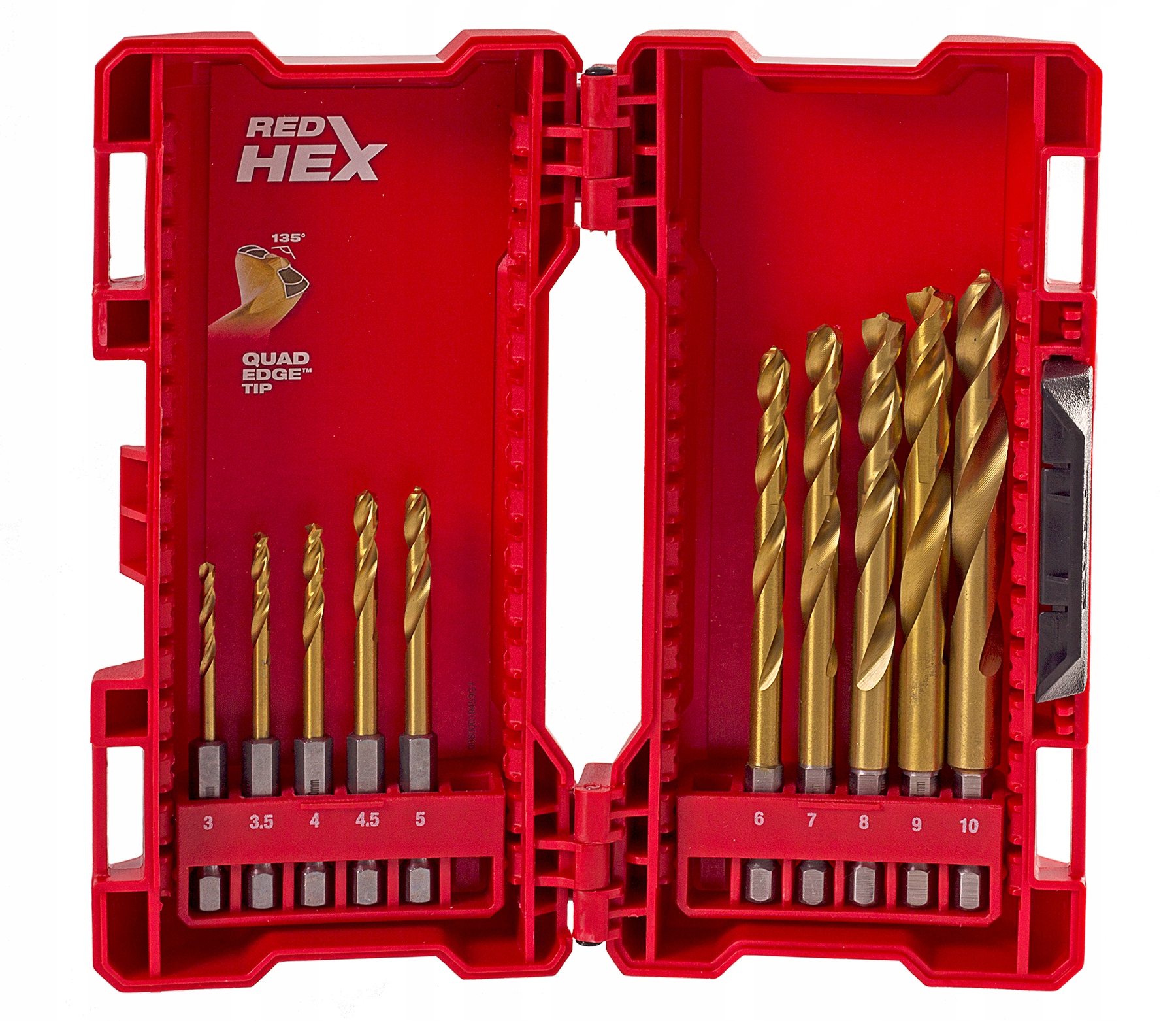 Zestaw x10 wierteł Hex Metalu Wiertła Blachy Drewna Aluminium Stali Żeliwa