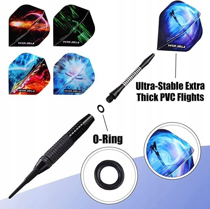 RZUTKI DO DARTA WIN MAX DARTPFEILE 12 SZT. PROFESJONALNE LOTKI ZESTAW PRO Marka Win Max