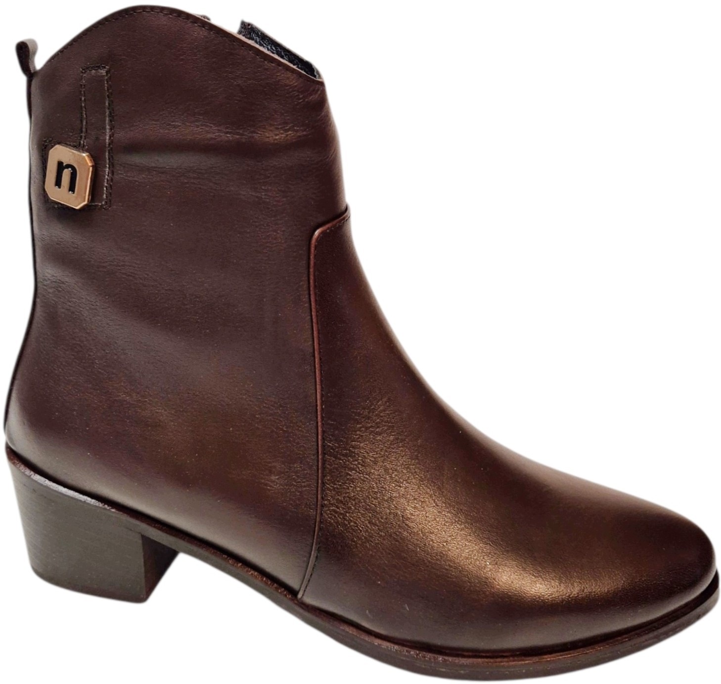 Nessi 26ZB283 Elegantní Kotníkové Boty boty na zip, přírodní kůže, vel