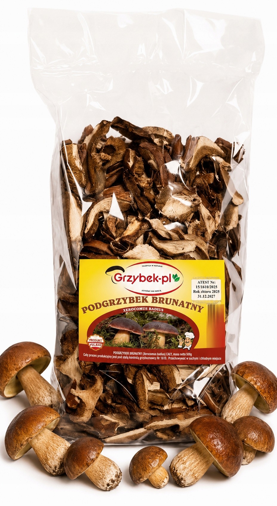 Podhoubek Krájený 500g Sběr 2025 Polský Atest sušené lesní houby