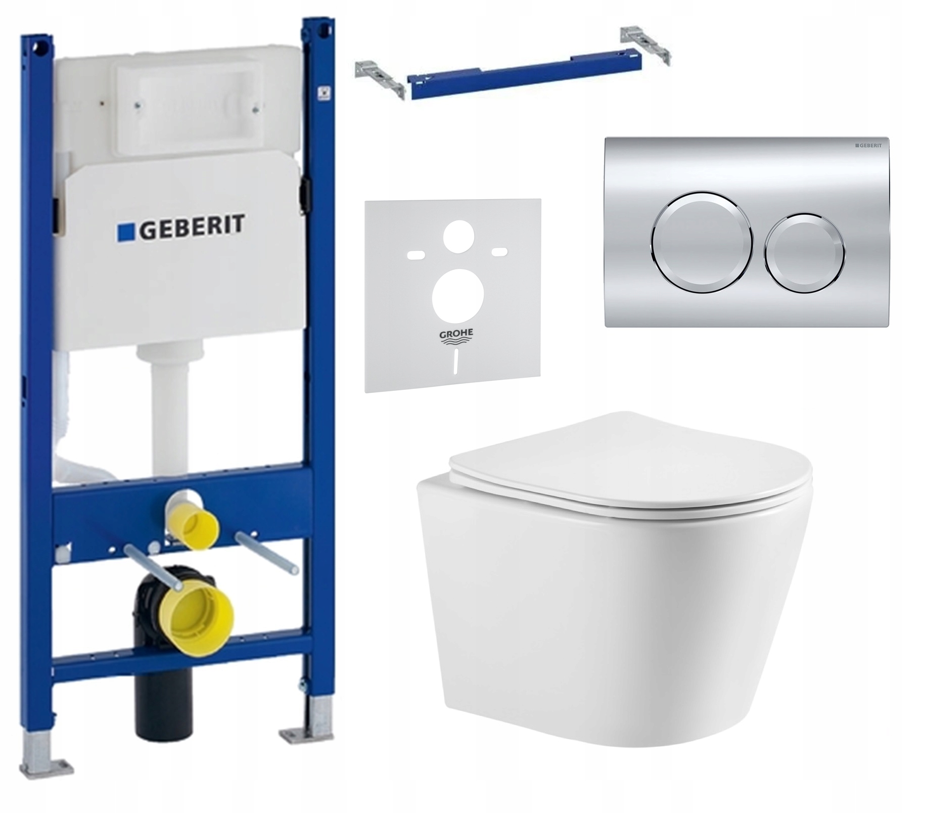 Zestaw Wc podtynkowy Geberit miska Wc Imprese Tornado przycisk chrom 7w1