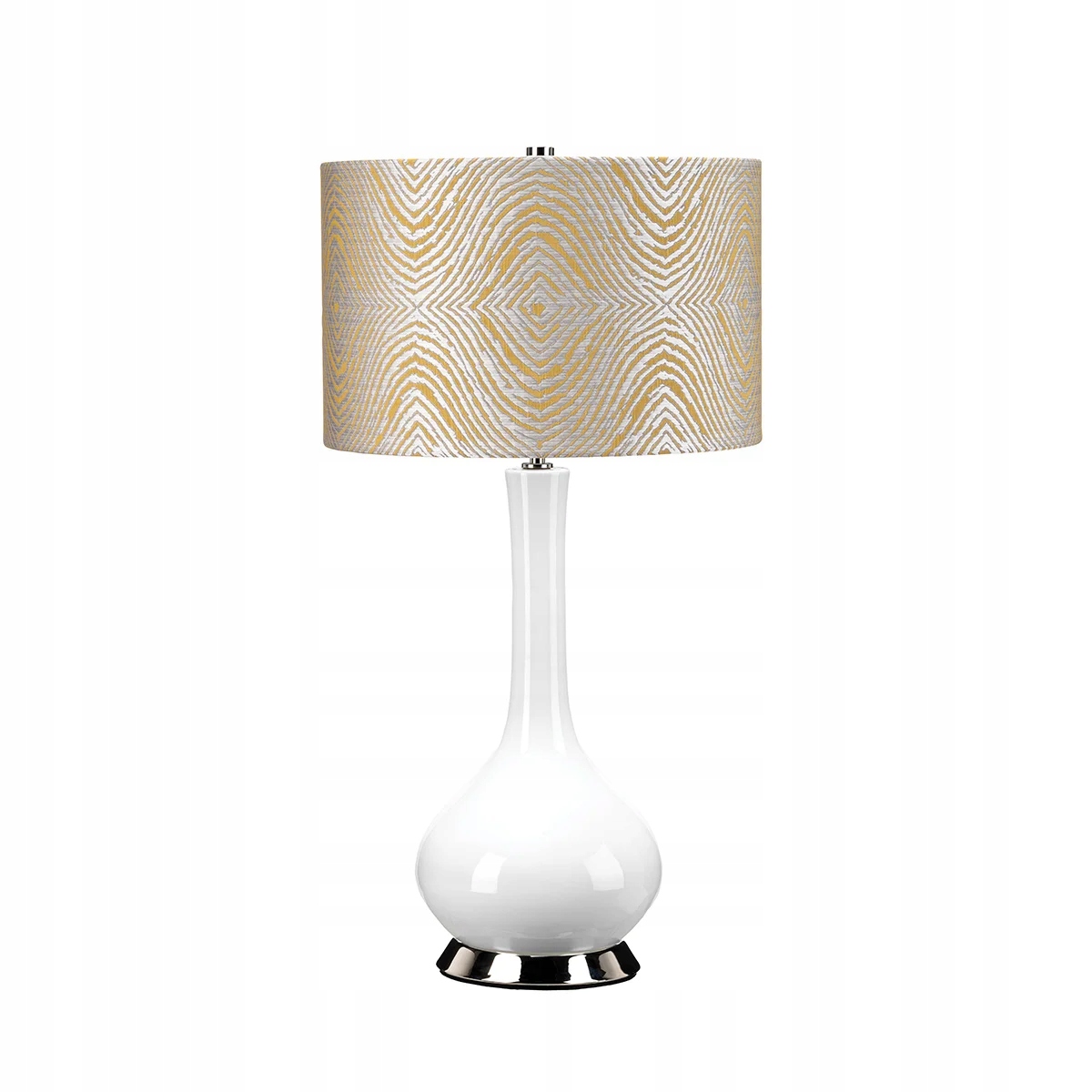 Keramická stolová lampa žltá biela s tienidlom 69 cm do obývačky Elstead