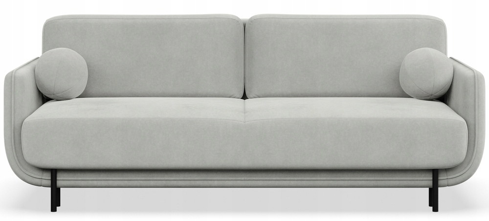 Rozkládací třímístná pohovka Ovals světle šedá, velur