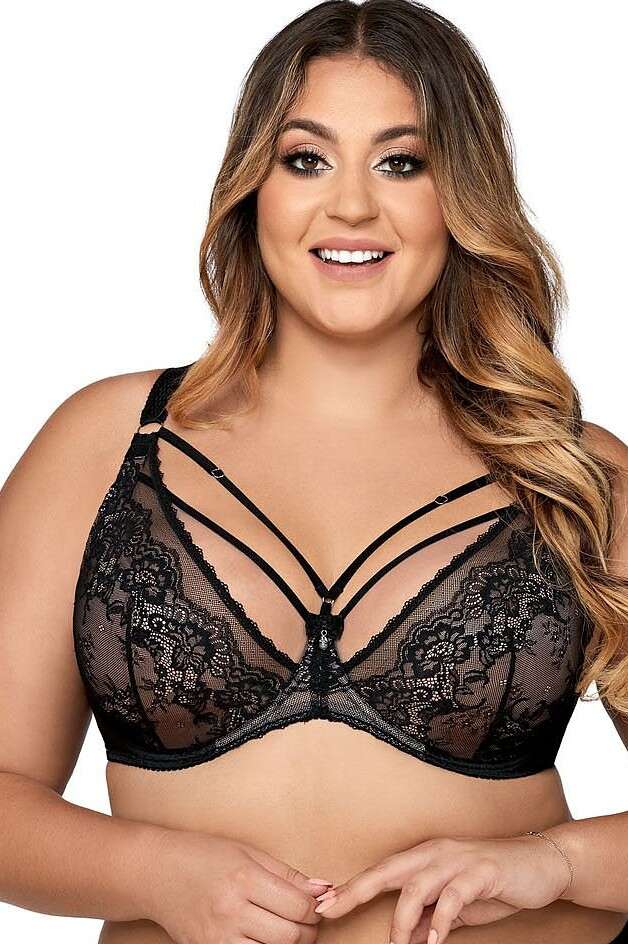 sexy měkká podprsenka typu soft s krajkou Ava 1824 80C černá