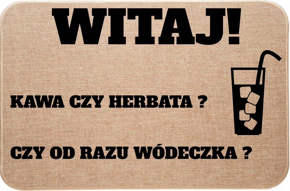 Lněná Rohožka Káva Nebo Čaj ? Nebo Vodka?