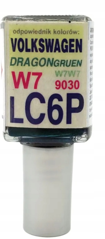 Zaprawka do rys 10ml AUDI VW LC6P C6P W7 ZIELONY DRAGON DRAGONGREEN