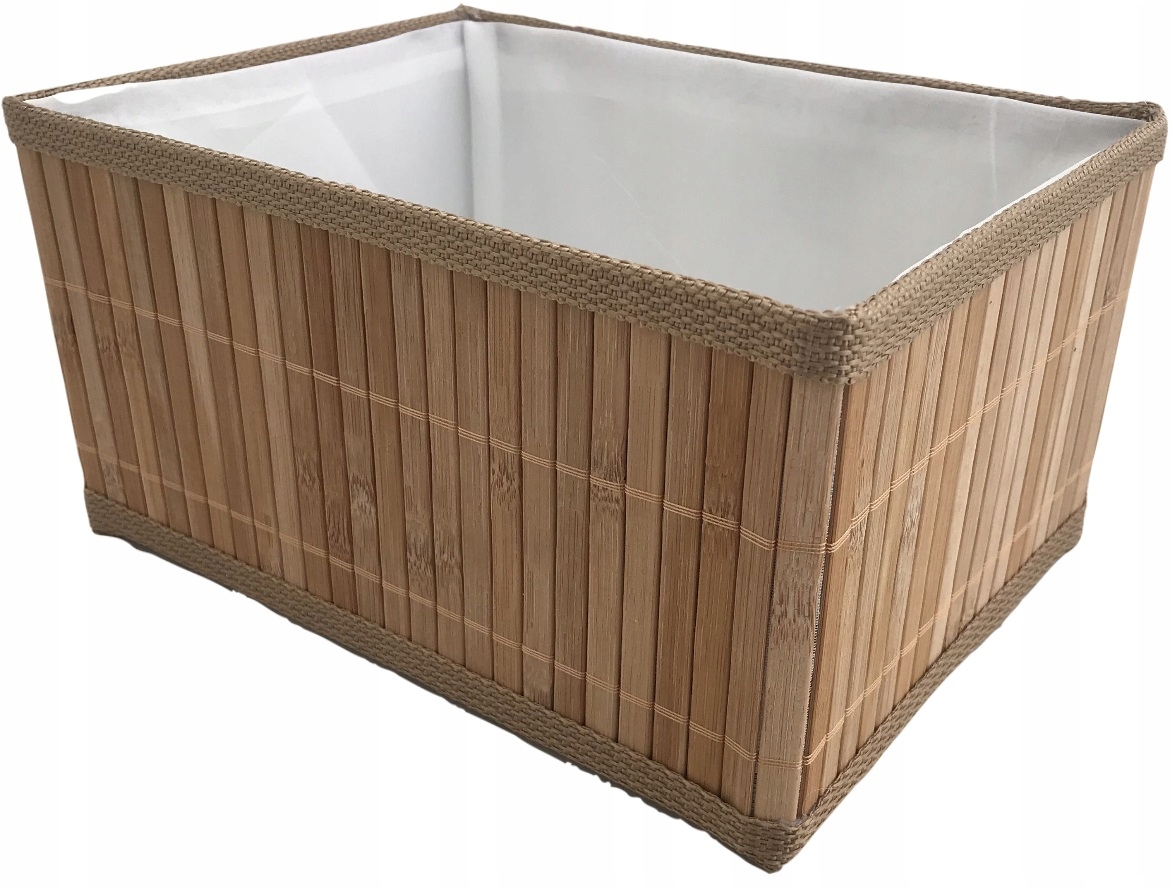 KOSZYK BAMBUSOWY ORGANIZER PUDEŁKO ŁAZIENKOWY KOSZ NA KAOSETYKI KOSMETYCZKA