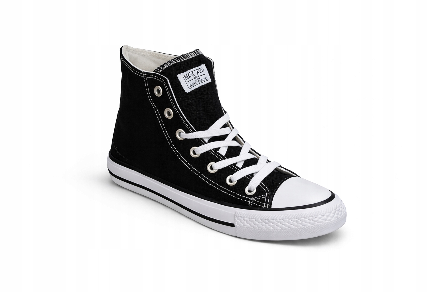 Wysokie trampki męskie czarne New Age tenisówki za kostkę tekstylne 46