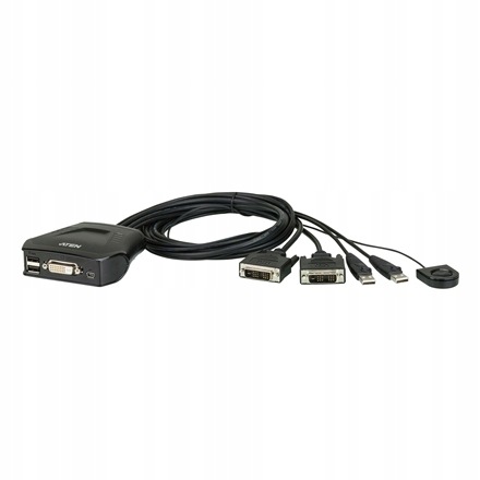 Aten 2-portowy przełącznik Kvm Usb DVI ze zdalnym wyborem portów Aten Zda
