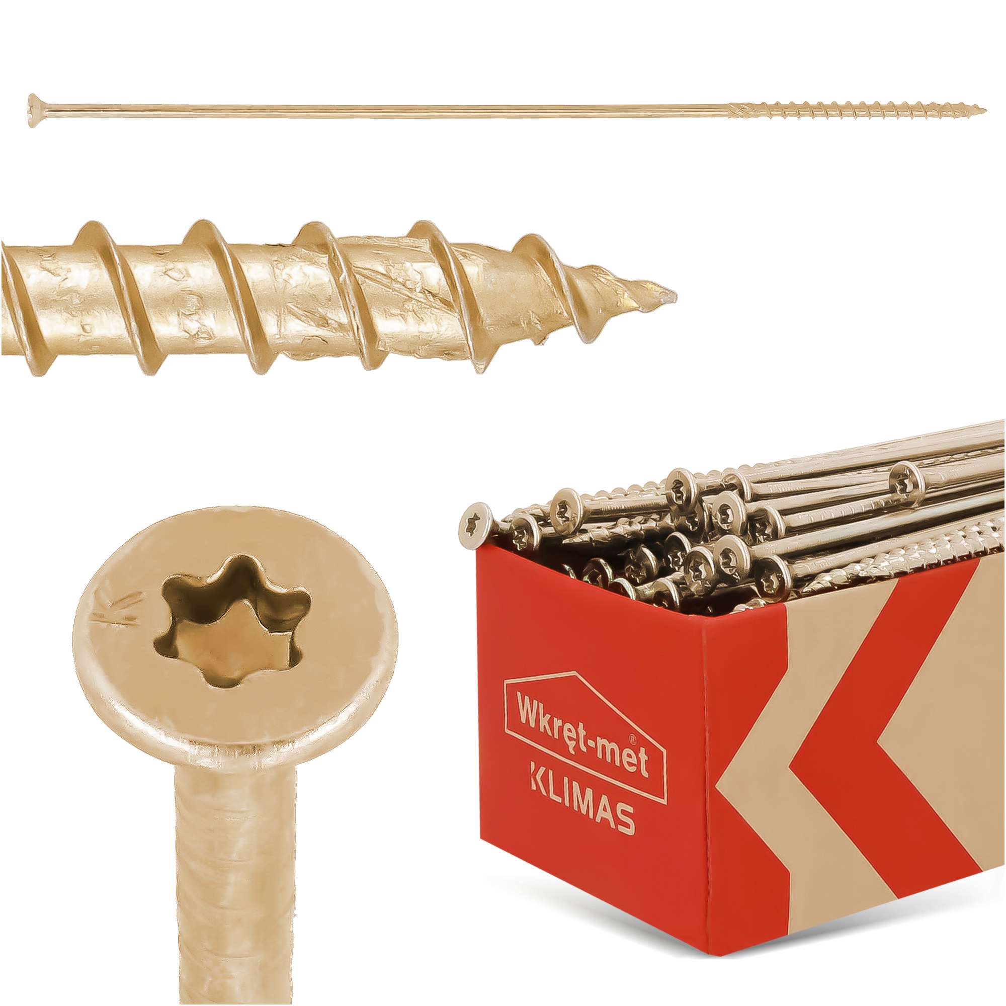 100 x Tesárske Skrutky 6x300 Torx Kužeľové Drevo Konštrukčné Skrutky P 8S