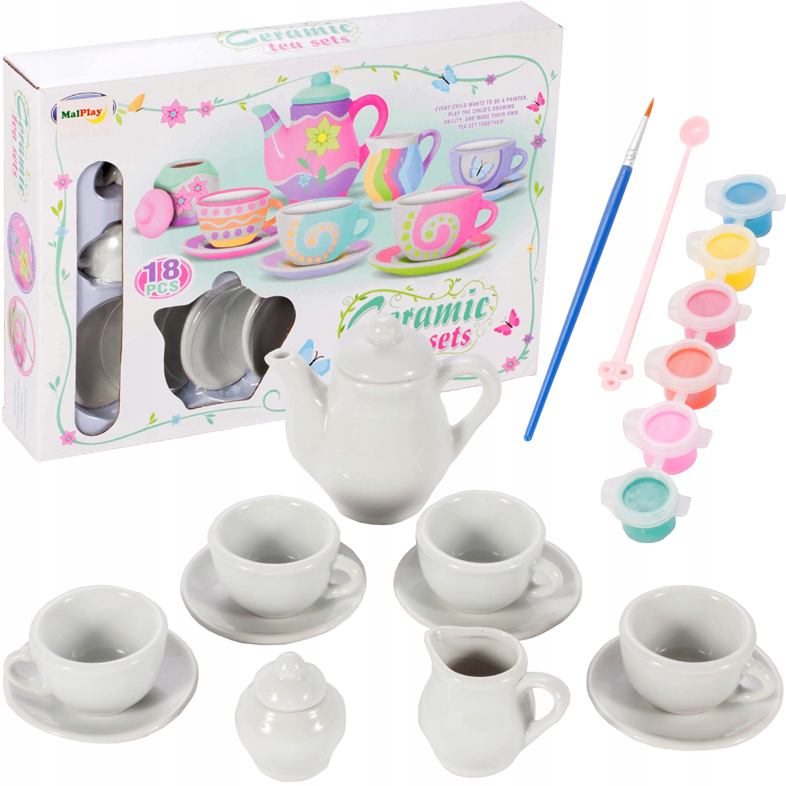 

Zestaw Ceramiczny Do Herbatki Do Pomalowania Farby