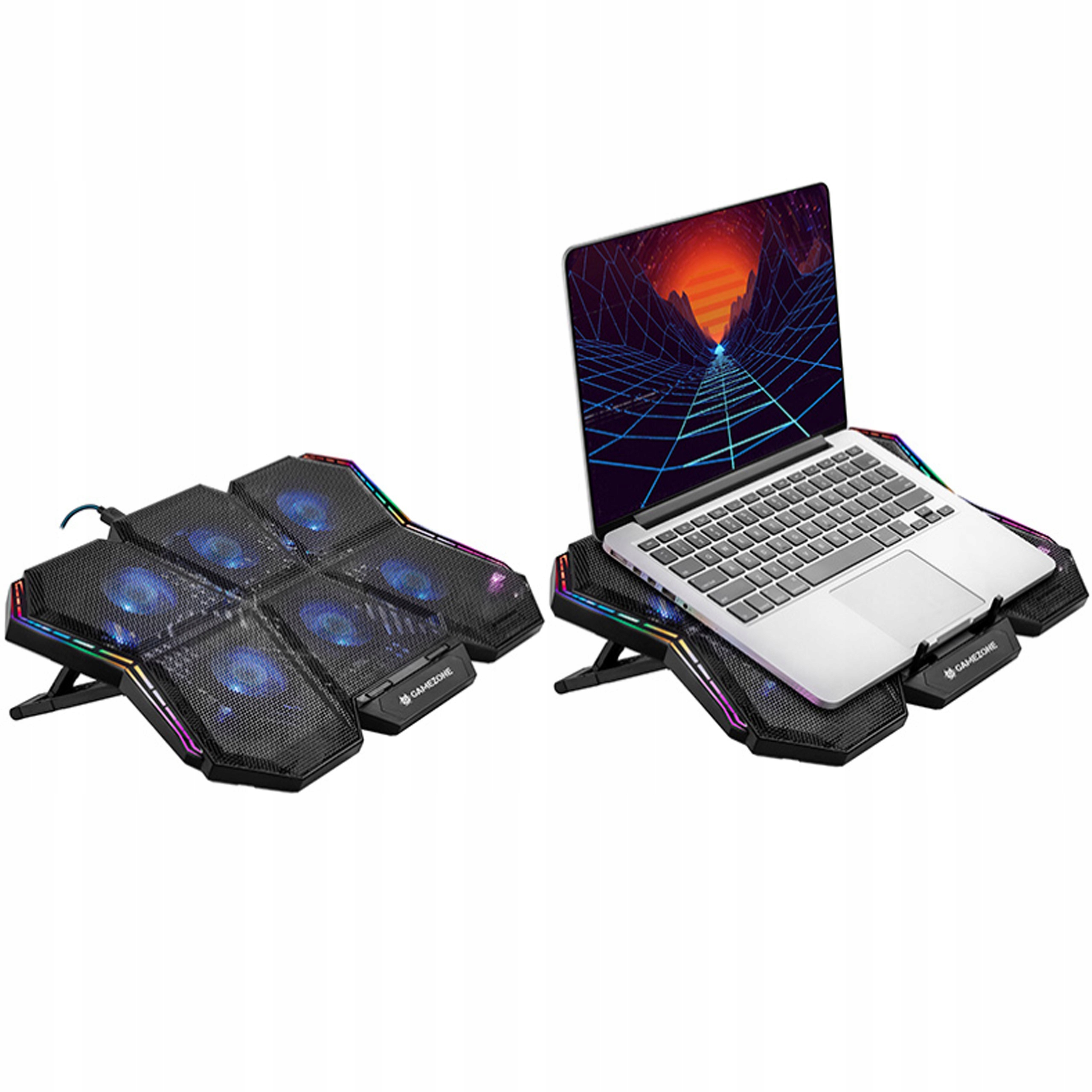 PODSTAWKA PODKŁADKA CHŁODZĄCA POD LAPTOPA LED RGB Waga produktu z opakowaniem jednostkowym 1.1 kg