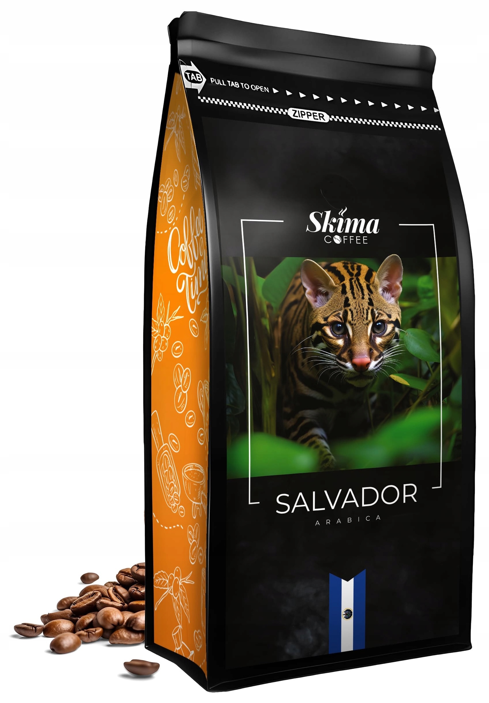 Káva zrnková 1 kg Salvador 100% Arabica Čerstvě pražená do kávovaru Dárek