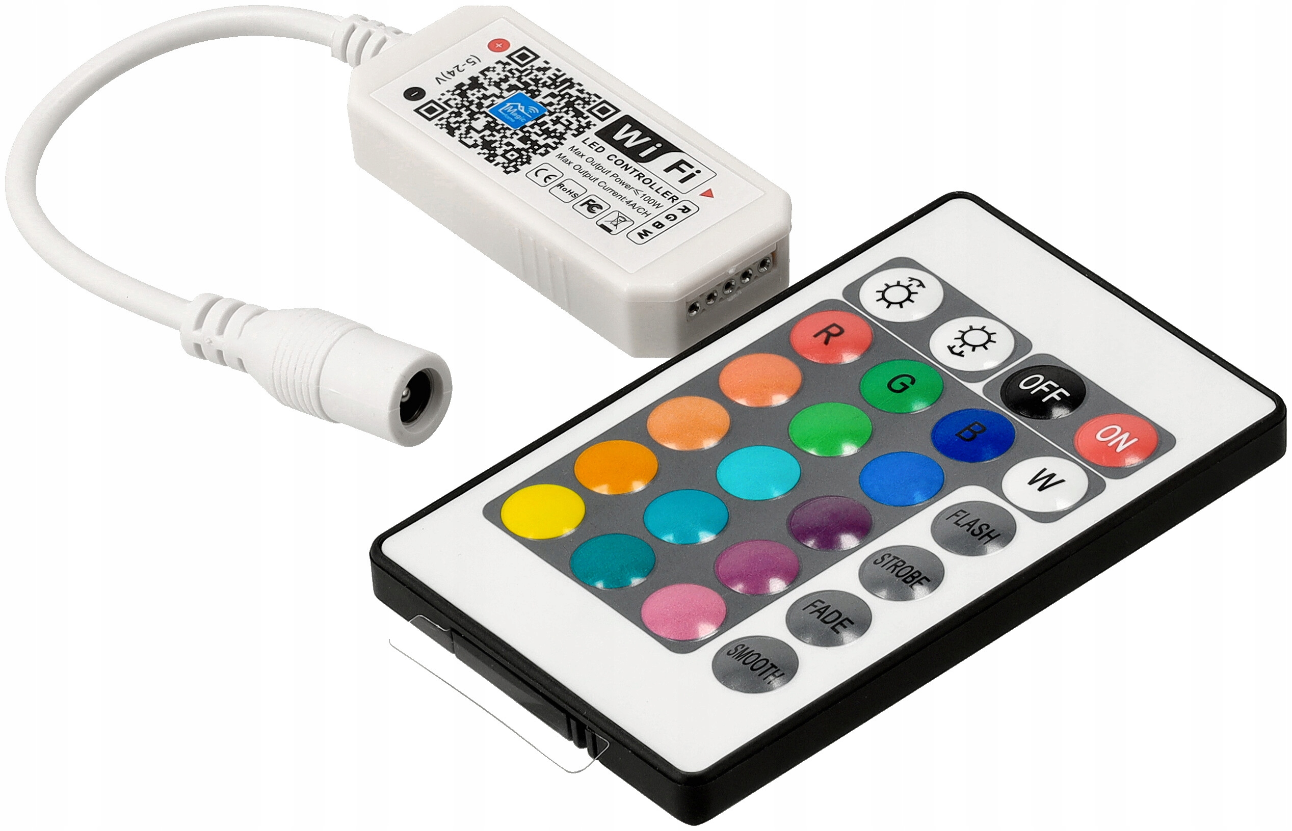 Zestaw RGBW Pilot+Sterownik WIFI Bluetooth RF 144W Typ sterownik