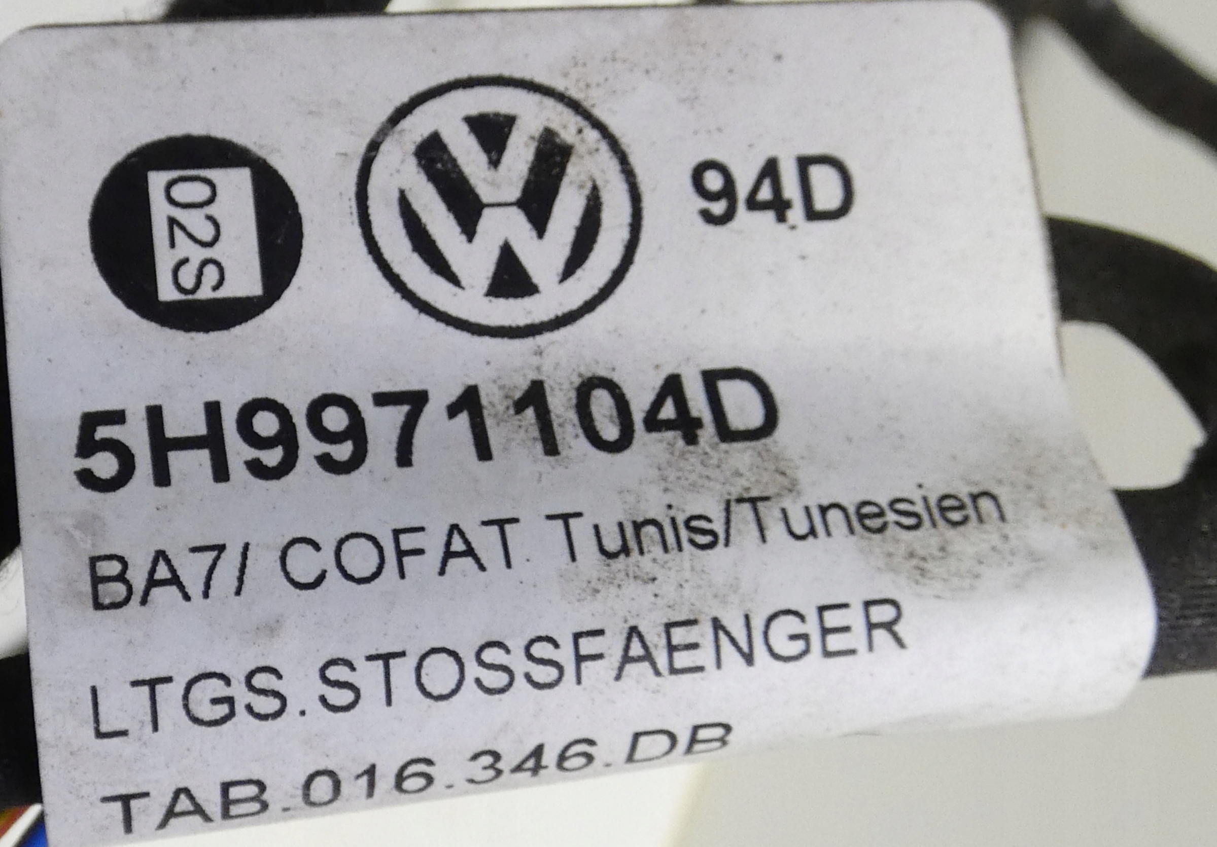VW GOLF 8 2019- 4 PDC 5H9971104D PDC CABLAGGIO CABLAGGIO POSTERIORE PARCHEGGIO