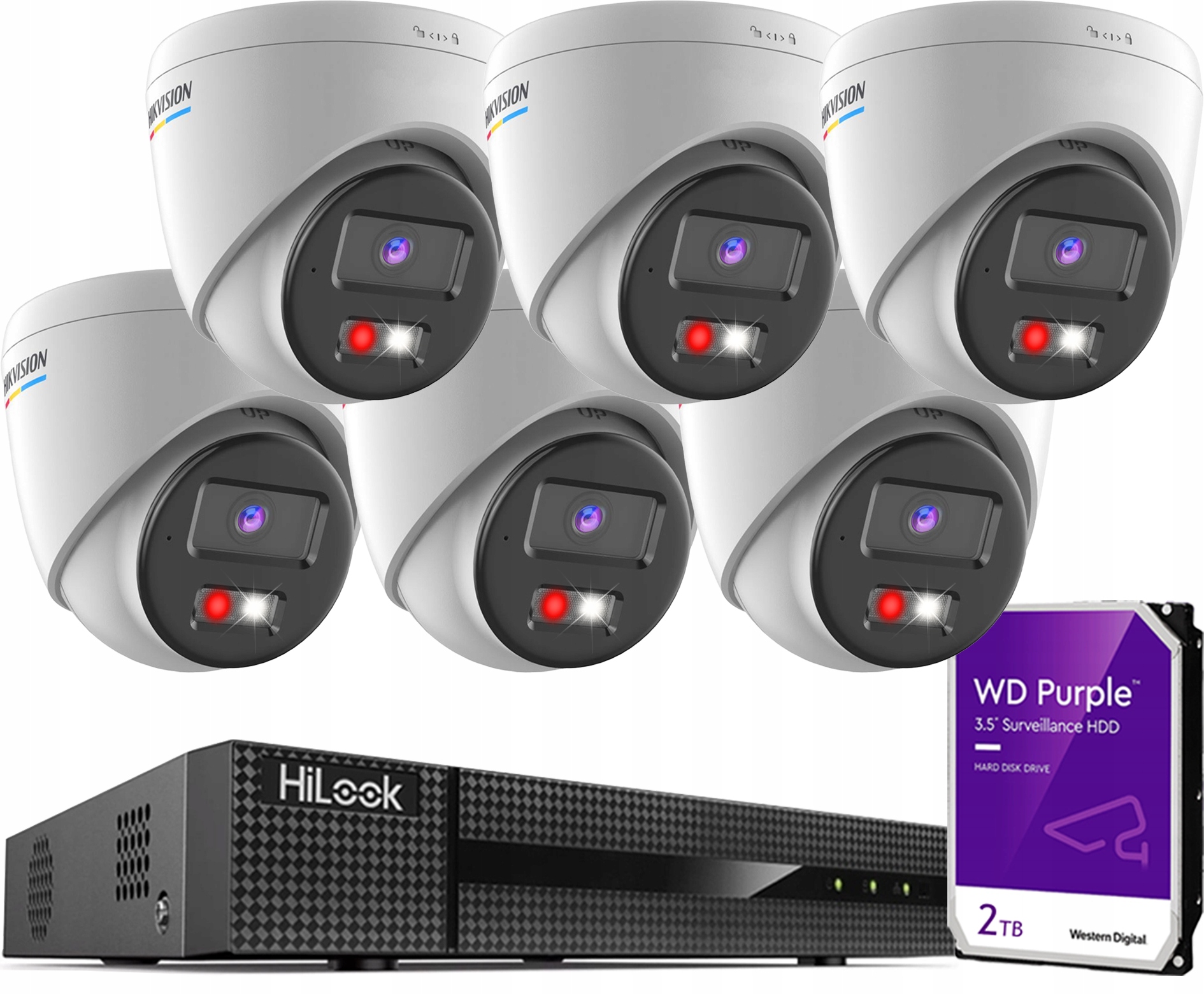 Sada na monitorovanie Ip 6 kamier DS-2CD1347G2H-LIU Hikvision Nvr 8CH PoE Apka