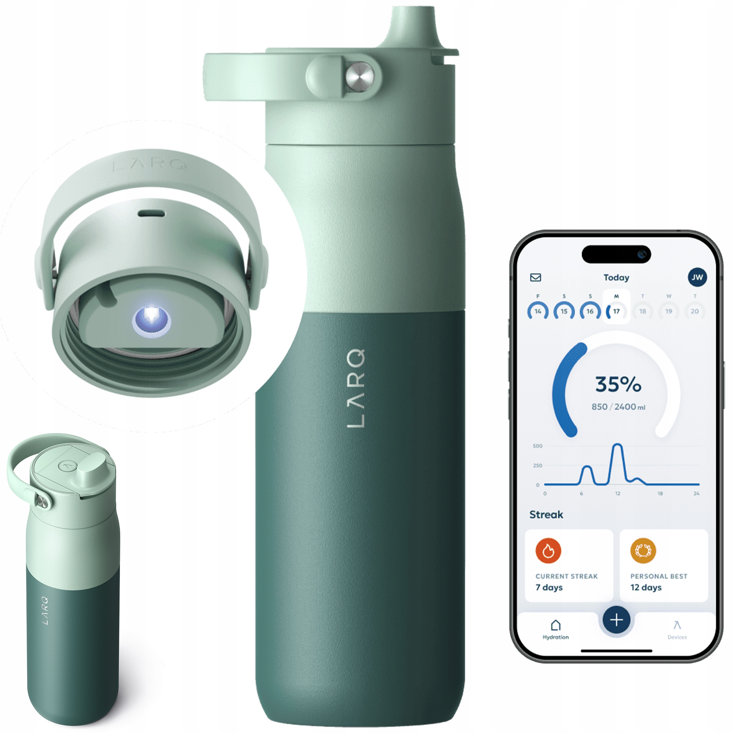 Larq PureVis 2 Smart samočistící filtrační láhev na vodu s Uv-c 680 ml