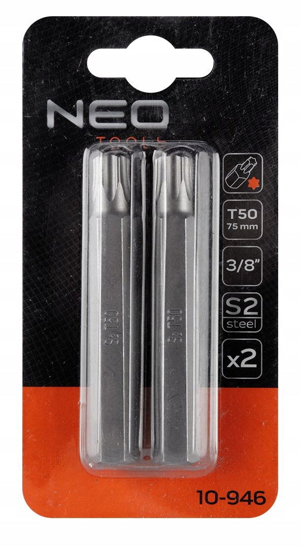 Końcówka Torx T50 x 75mm 3/8 S2 2szt. Neo