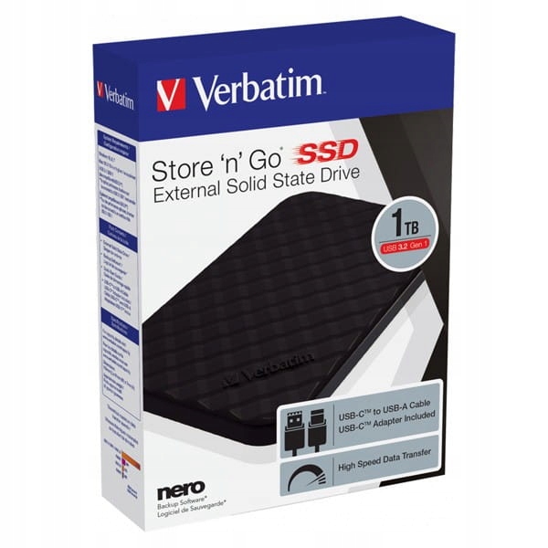 Dysk Ssd Zewnętrzny Verbatim Store N Go 1TB 1000GB czarny
