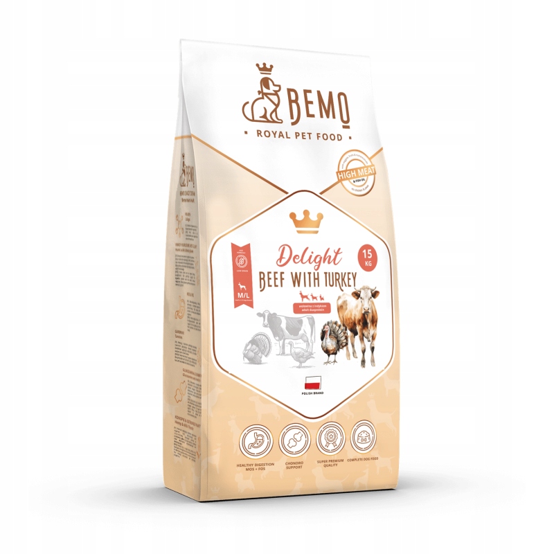 Levně Suché krmivo Bemo Delight pro velké psy o hmotnosti 15 kg