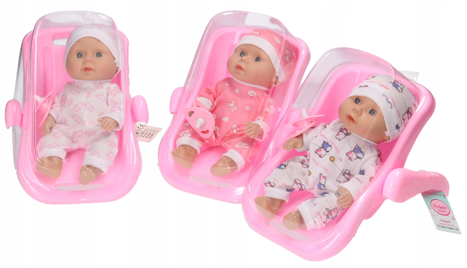 lalka bobas w nosidełku ze smoczkiem 20cm  | 17377 — 16