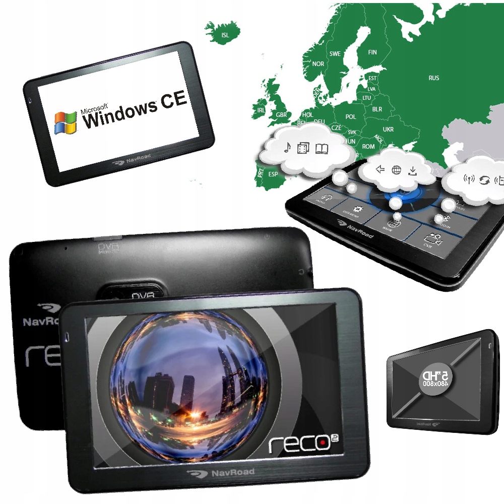 Nawigacja samochodowa Navroad RECO2 z mapami Eu
