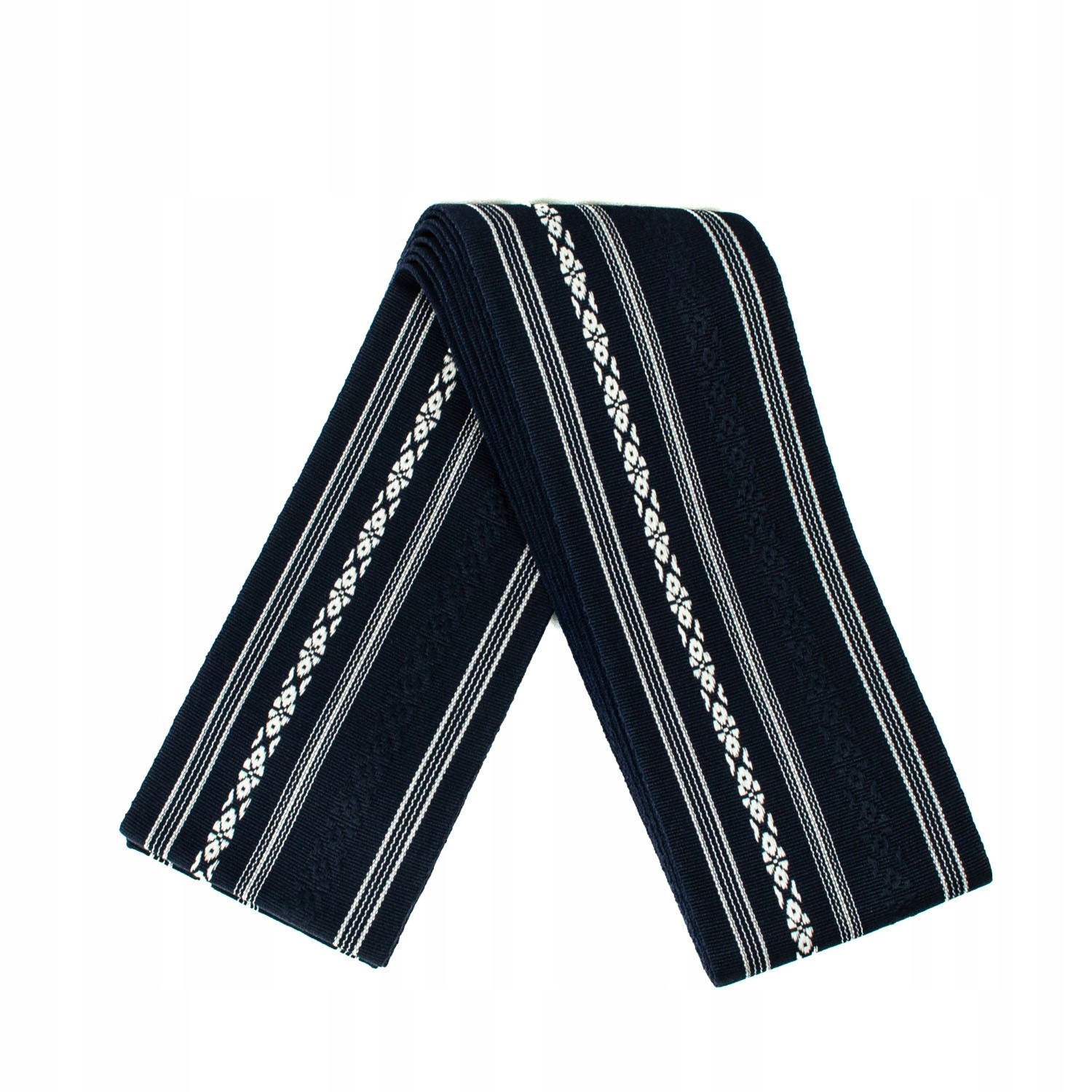 Kaku Obi pásek pro Iaido Kendo Kenjutsu Aikido modro-bílý 100% bavlna Jp