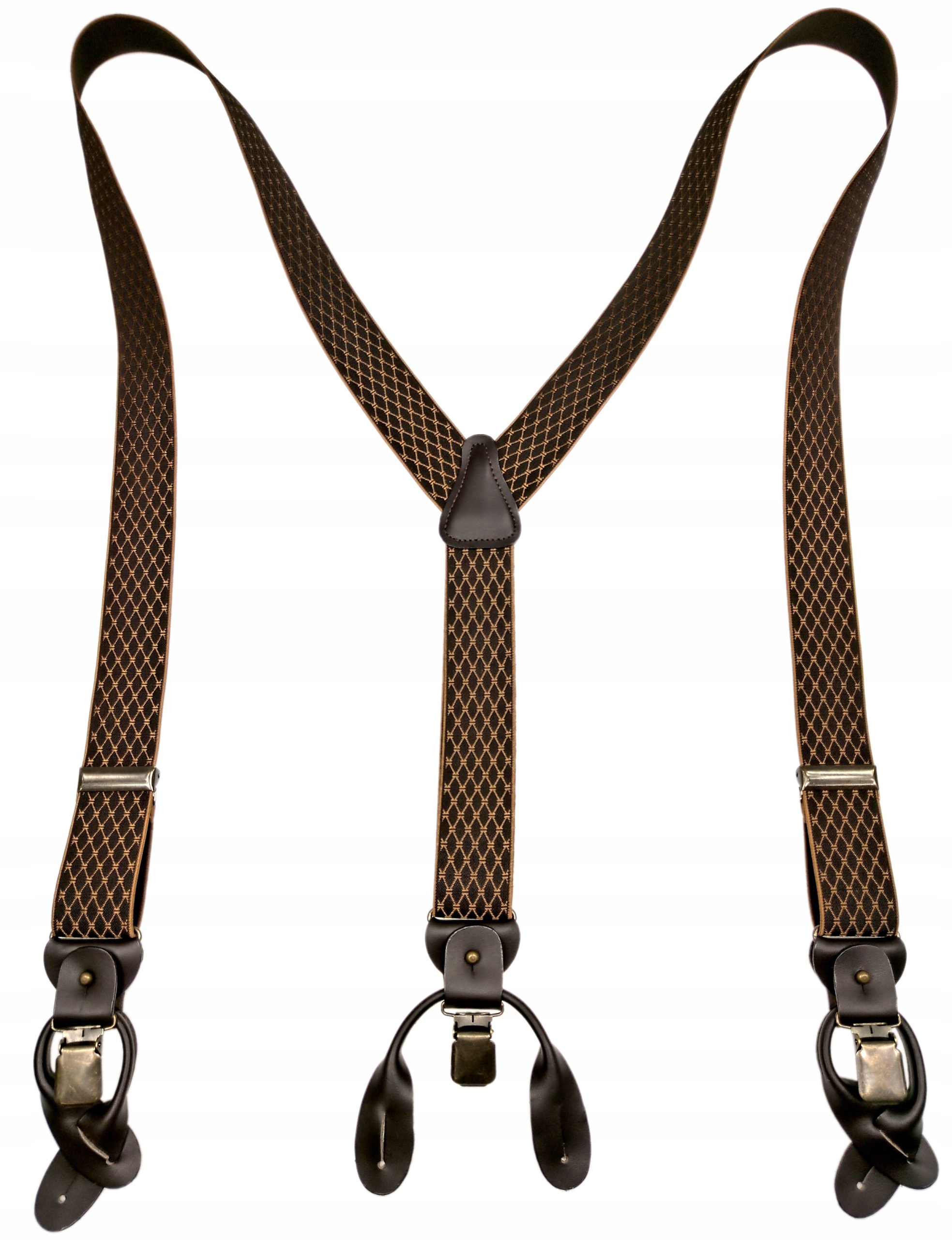 Szelki 2w1 na guziki GUMA STARE ZŁOTO BRĄZ PATYNA Płeć uniseks