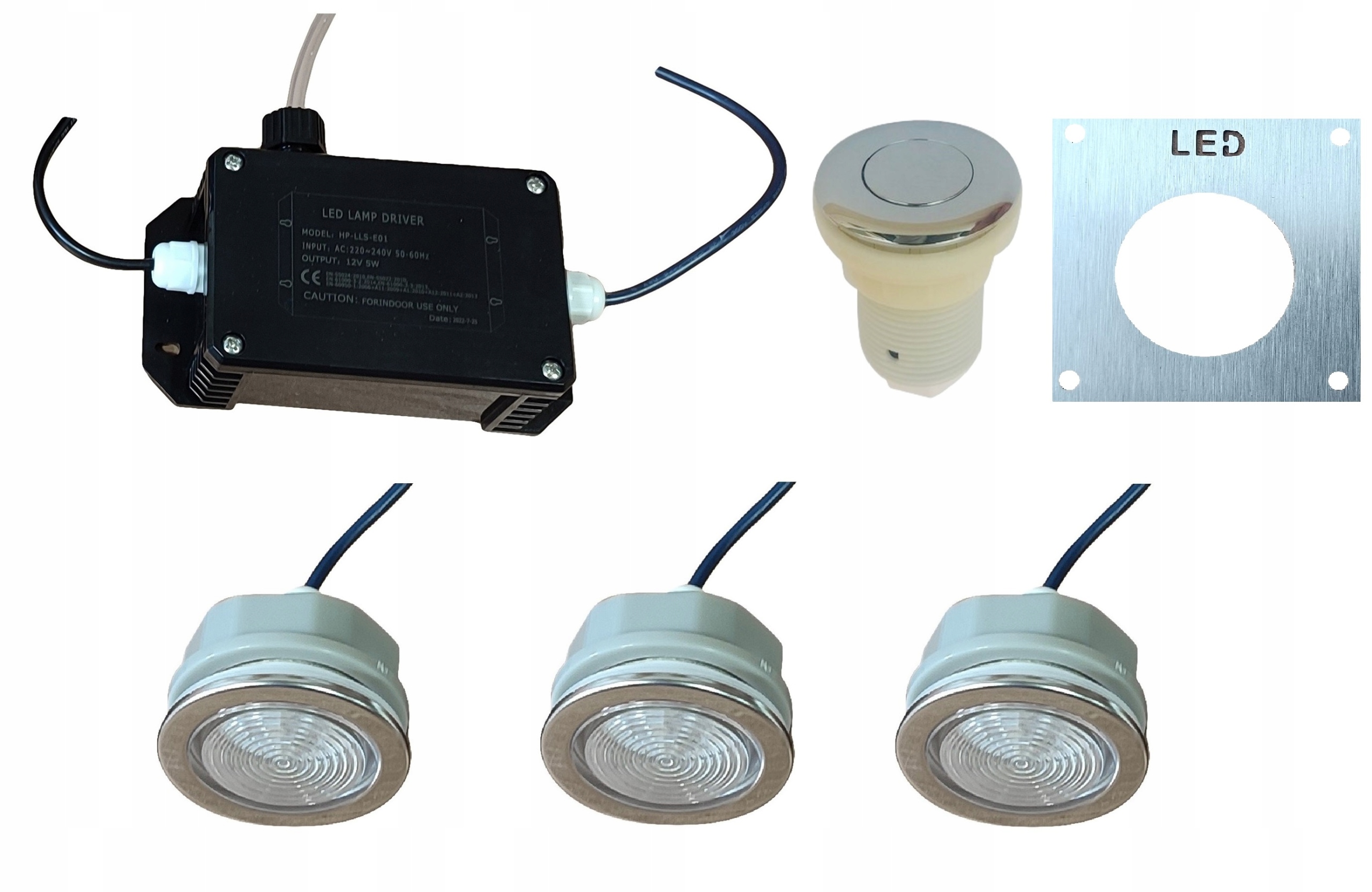 3 x Led svetlá Viacfarebné osvetlenie vírivky a vírivky 8 farieb