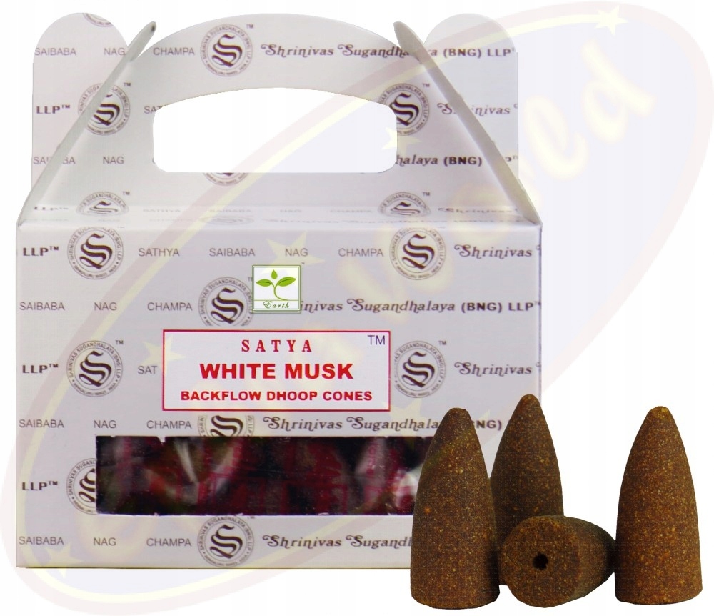 

Kadzidełka Satya Backflow Dhoop- Białe piżmo