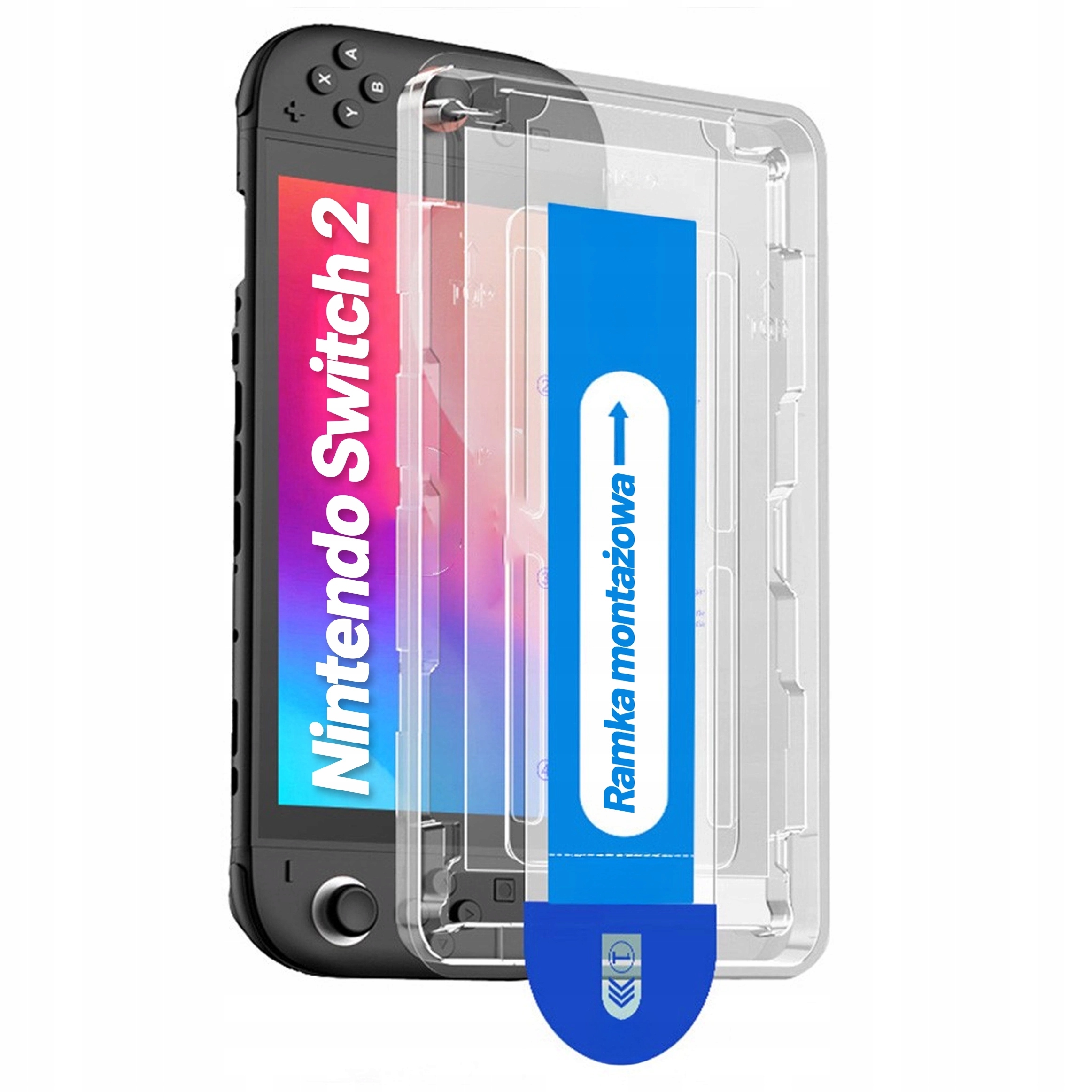 SZKŁO OCHRONNE HARTOWANE 9H DO NINTENDO SWITCH 2 + APLIKATOR RAMKA MONTAŻ