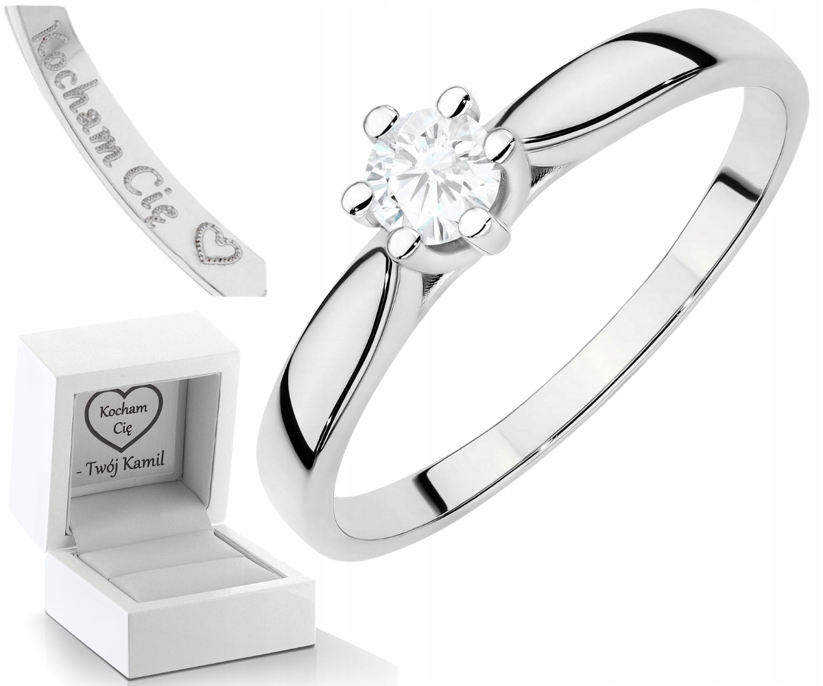 Klasický Prstýnek Z Bílého Zlata S Laboratorním Diamantem Zlato 585