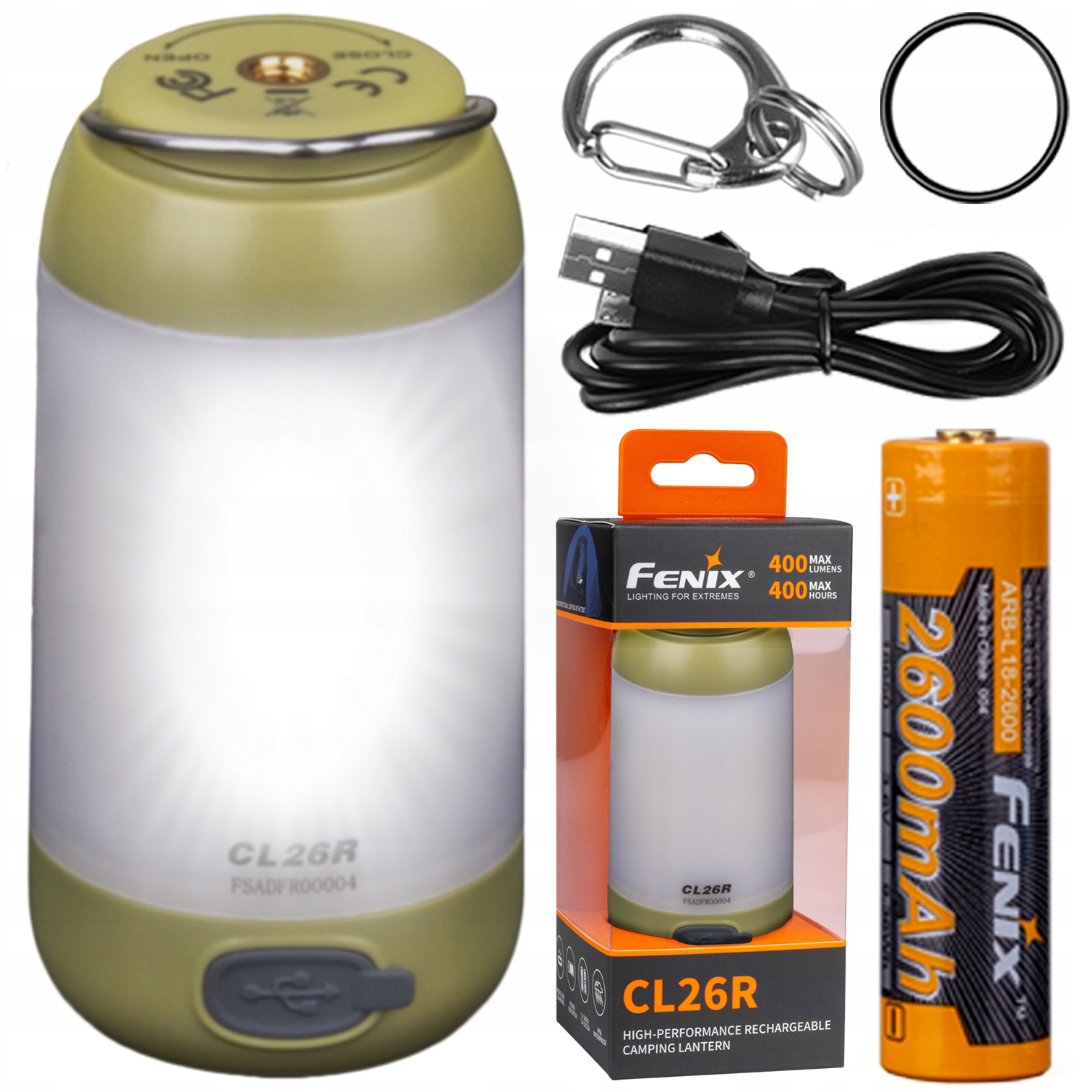 Светодиодный фонарик Fenix CL26R-кемпинг зеленый