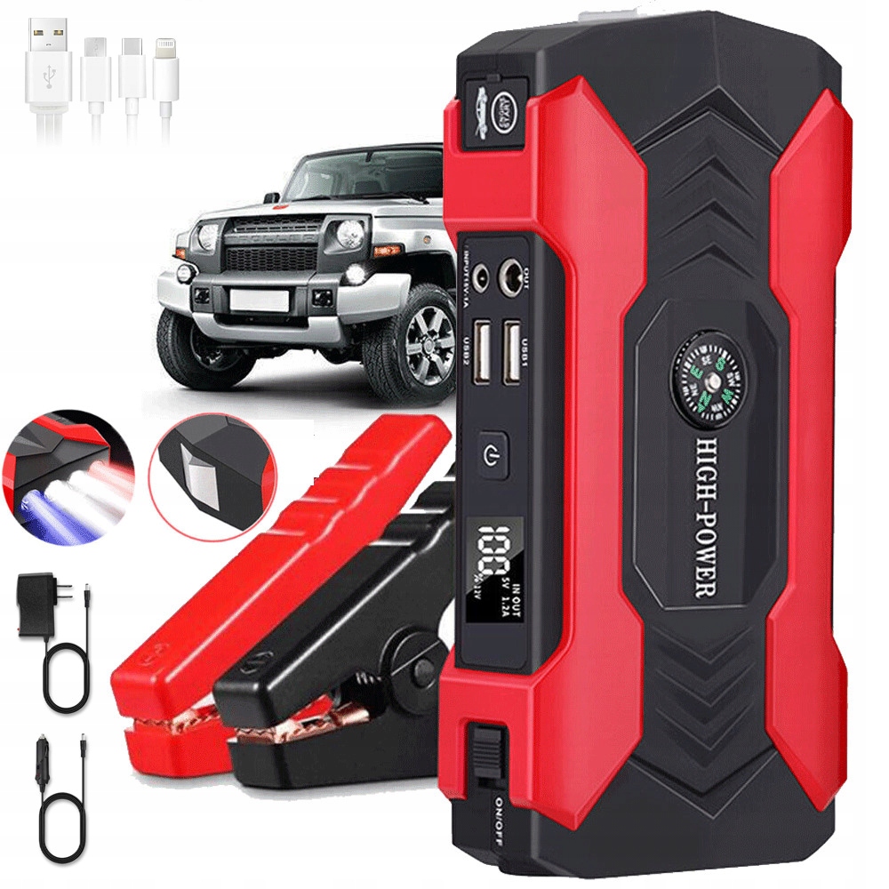 Led Startovací Zařízení Boostery Pro Automobily 12V 28000MAH, Přenosné