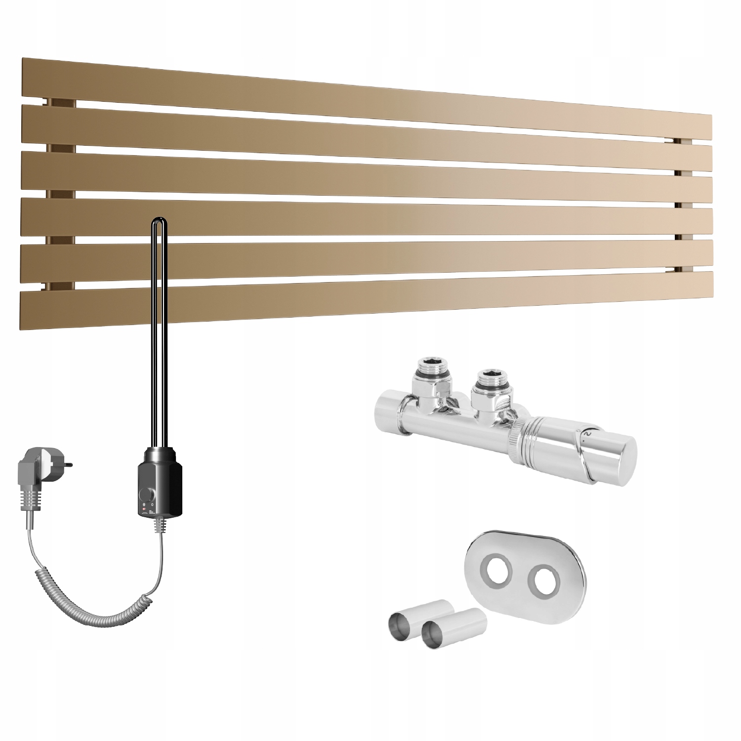 Set Vodovodní a elektrický radiátor horizontální Bello 45x140 Antik Tmavý