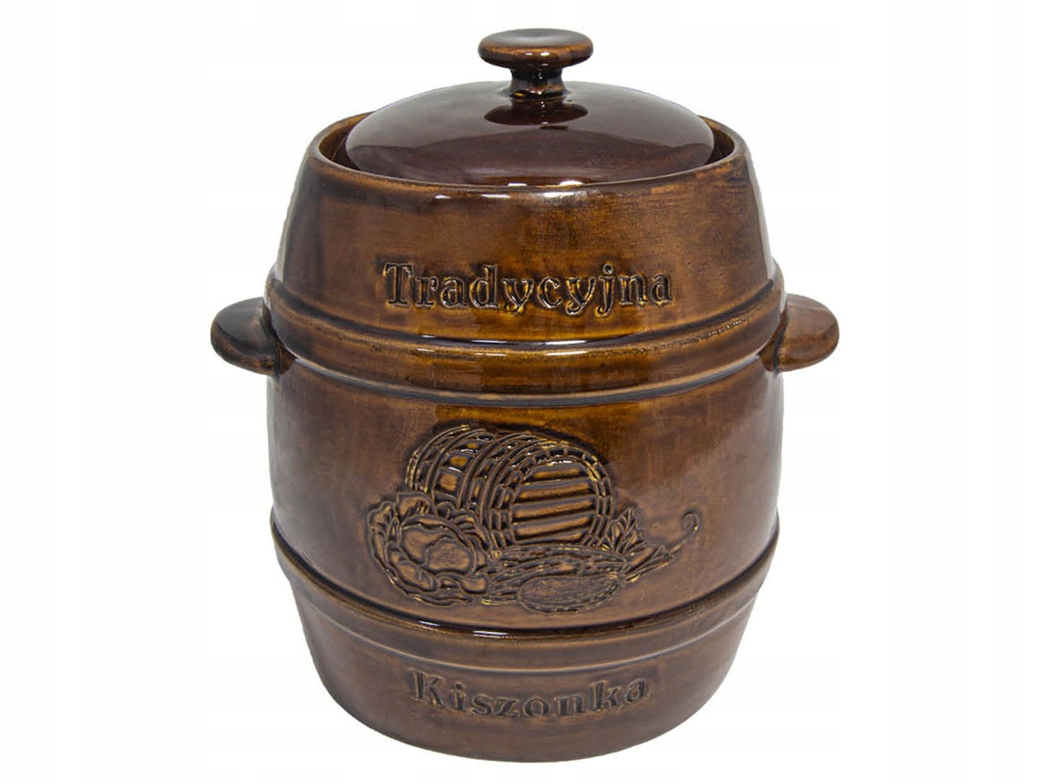 Beczka 3l do kiszenia garnek kamionkowy hermetyczny z kołnierzem na ogórki Marka Tragar